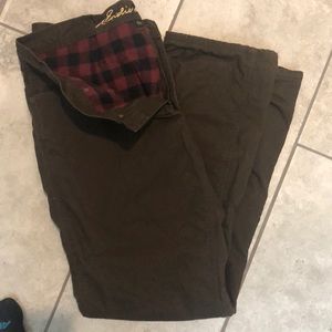Flannel lined pants